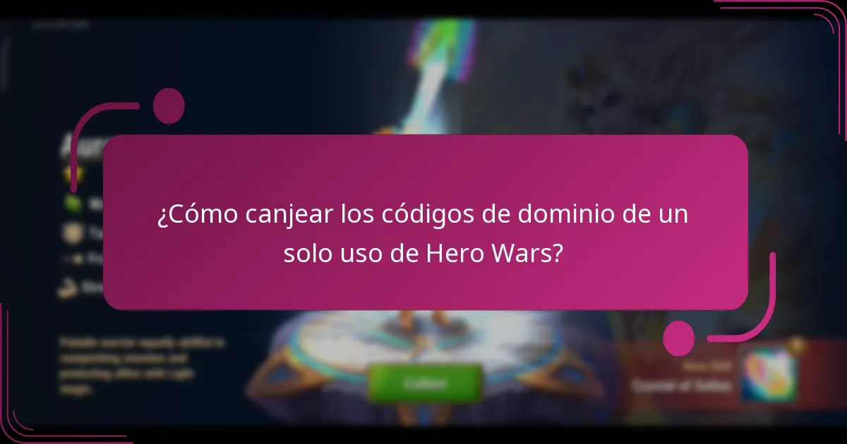 ¿Cómo canjear los códigos de dominio de un solo uso de Hero Wars?
