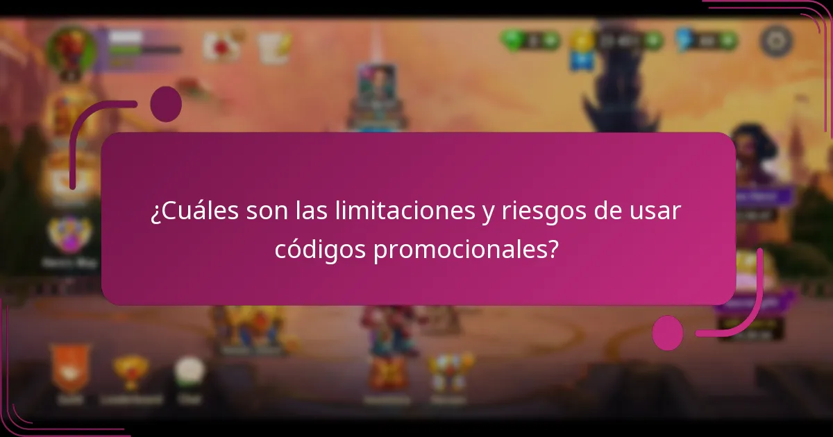 ¿Cuáles son las limitaciones y riesgos de usar códigos promocionales?